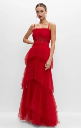 Betsy & Adams Red Formal Dress